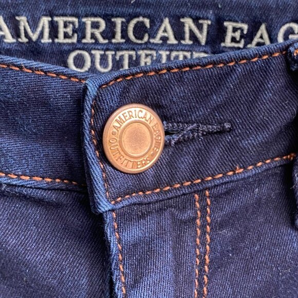 American Eagle AEO Women Blue Jeans Sky High Jegging Size 2 Dark Wash Stretchy - Picture 9 of 9
